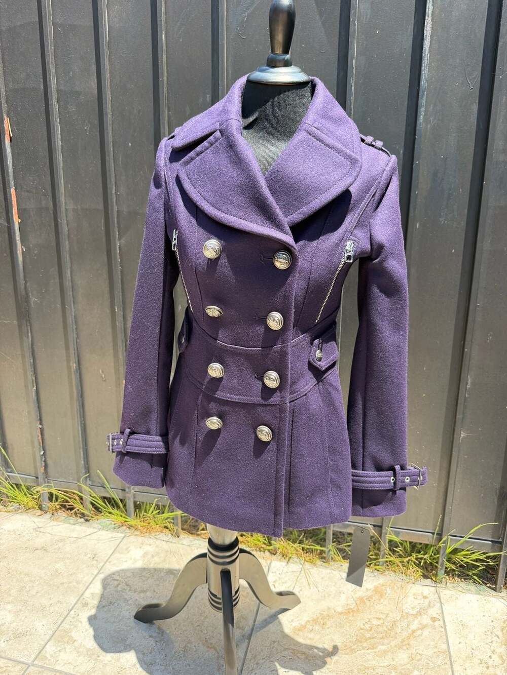 Y2K Miss Sixty M60 Wool Blend Peplum Pea Coat